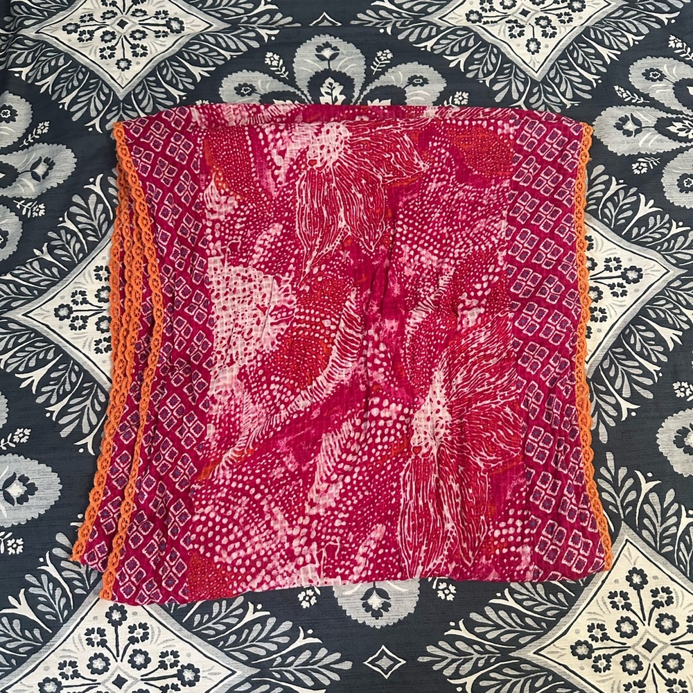Anthropologie Pink and Orange Wrap Scarf